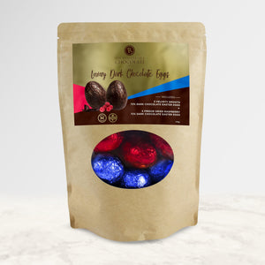 Luxury Easter Egg Pouch | 72% Dark Chocolate Assorted